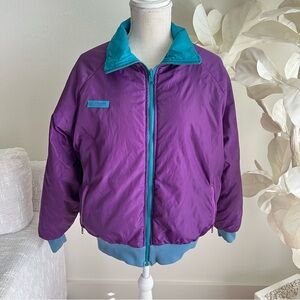Columbia Vintage Purple and Teal Reversible Puffer Jacket